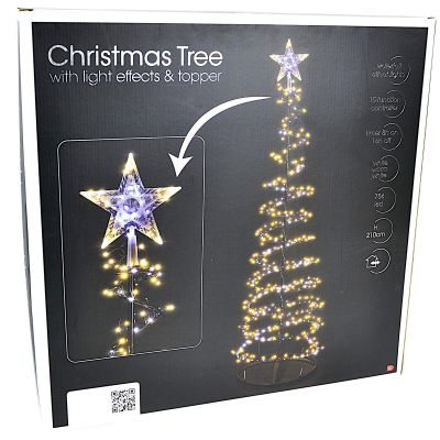 5. Dekorativer Weihnachtsbaum mit 756 LEDs und Wasserfalleffekt, 210 cm, Schwarz