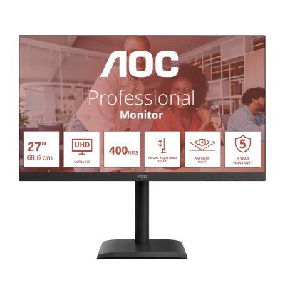 AOC E4 U27E4CV Computermonitor 68,6 cm (27") 3840 x 2160 px 4K Ultra HD LED Schwarz