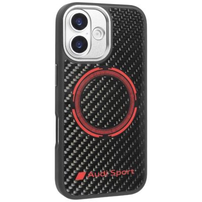 2. Audi RSQ Carbon Fiber Sport Red Circle MagSafe Case für iPhone 17 - Schwarz