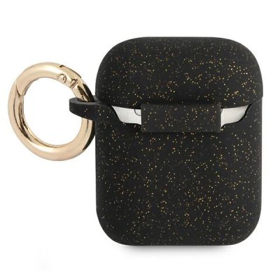 2. Guess GUA2SGGEK AirPods Cover schwarz/schwarzer Silikon-Glitter