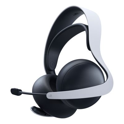 2. Sony PULSE Elite Kabelgebundenes & Kabelloses Bluetooth-Gaming-Headset mit Kopfbügel und Ladestation, Schwarz, Weiß
