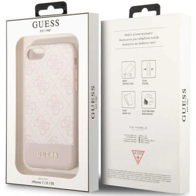 8. Guess GUHCI8G4GLPI iPhone 7/8/SE 2020/ 2022 rosa/rosa Hartschale 4G Stripe Collection