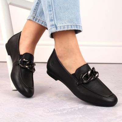 3. Bequeme Lederschuhe mit Kette Remonte W RKR645 schwarz