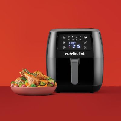 3. NutriBullet XXL Digitale Heißluftfritteuse, 7 Liter, 1800 W, Schwarz