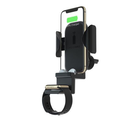 2. Terratec ChargeAir Aktive Autohalterung für Mobiltelefone/Smartphones und Smartwatches, Schwarz