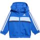 9. adidas Essentials Tiberio 3-Streifen Fleece-Trainingsanzug für Kinder Blau KC6004