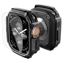 Spigen Rugged Armor Schutzhülle + 9H-Hartglas für Apple Watch Ultra 49 mm – Mattschwarz