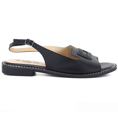 2. Schwarze Damen-Ledersandalen S.Barski KV61-6076