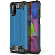 Hybrid Armor robuste TPU/PC Panzer Handyhülle Hard Case für Samsung Galaxy M51 blau