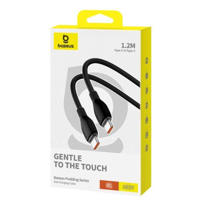 10. Baseus Pudding Series USB-C-Kabel – USB-C 100 W 1,2 m – Schwarz