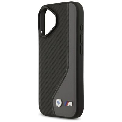 6. BMW M Carbon Logo MagSafe Hülle für iPhone 17 - Schwarz und Grau