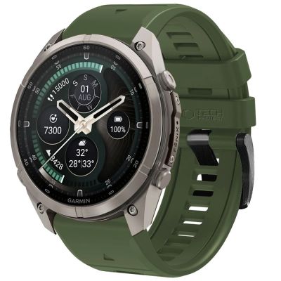 Tech-Protect Silicone Armband für Garmin Fenix 5 / 6 / 6 Pro / 7 / 8 / 8 Pro / E / 9 / 9 Pro (51 mm) – Grün