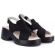 3. Schwarze Plateau-Sandalen aus Leder für Damen, Modell S.Barski 7005