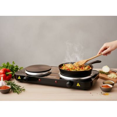 11. ESPERANZA Elektroherd Yellowstone 1500W + 1000W Schwarz EKH014K