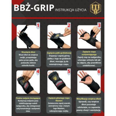 12. MASTERS BBŻ-GRIP Gel-Boxbandagen schwarz