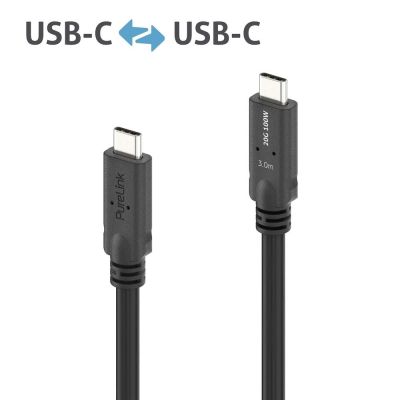 PureLink PI6600-030 USB-Kabel USB4 Gen 2x2 3m USB-C 20 Gbit/s 100W Schwarz