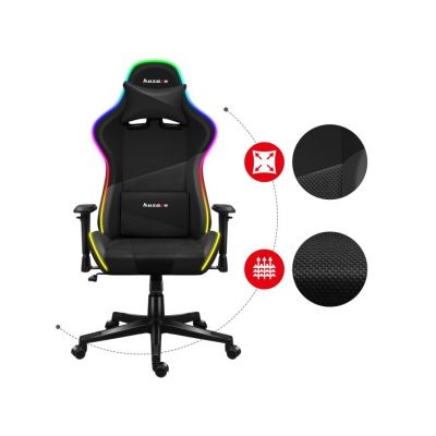 23. Huzaro Force 6.2 Schwarzer RGB-Gaming-Stuhl