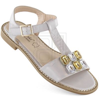 11. Bequeme Sandalen mit Zirkonen S.Barski W OLI261B silber