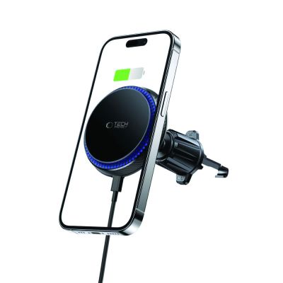6. Tech-Protect MM15W-V4 Autotelefonhalter mit MagSafe 15W induktivem Ladegerät für Lüftungsschlitze – Schwarz