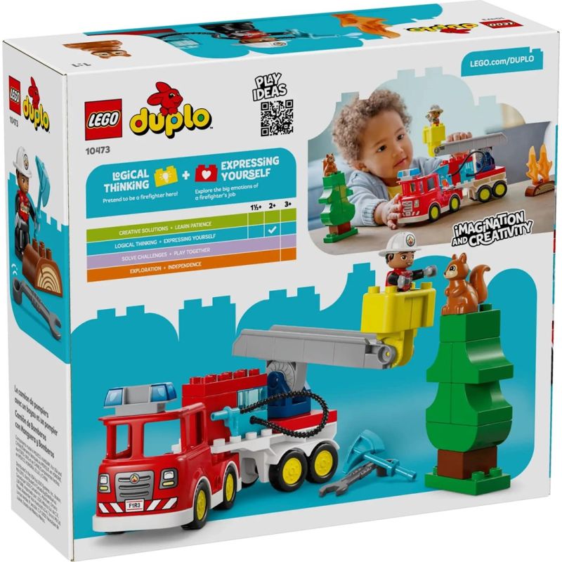 2. LEGO DUPLO TOWN 10473 Feuerwehrwagen mit Schlauch und Feuerwehrmann