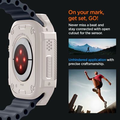 12. Spigen Rugged Armor Hülle für Apple Watch Ultra 1/2 (49 mm) – Beige