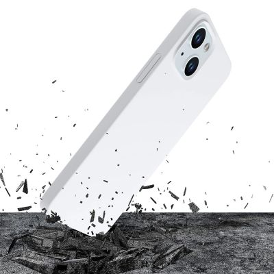 3. 3mk Hardy Silicone MagCase Hülle für iPhone 15 – Weiß und Silber