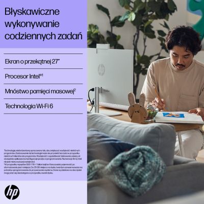 8. HP All-in-One 27-cr0224nw i5-1335U 27,0" FHD IPS 300 Nits AG 16 GB DDR4 3200 SSD512 Iris Xe Grafik LAN-Kamera 1080p + IR Kein Betriebssystem Gehäuse Weiß Gehäuse Weiß 2 Jahre