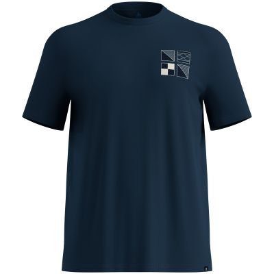 2. Herren-T-Shirt mit kurzen Ärmeln ODLO T-shirt crew neck s/s COTTON BLEND ODLO FLAGS marineblau