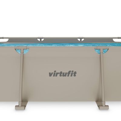9. VIRTUFIT Rechteckiges Schwimmbecken 300 x 210 cm mit Filterpumpe Beige