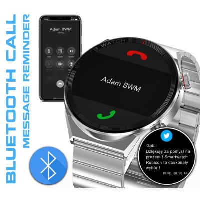 6. Rubicon RNCE99 Smartwatch aus schwarzem Metall und Silikon SMARUB194