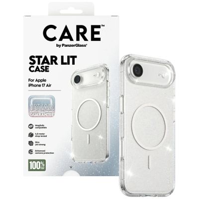 4. CARE by PanzerGlass Flagship Urban Explorer Case mit weißem MagSafe für iPhone Air – Klarer Glitzer