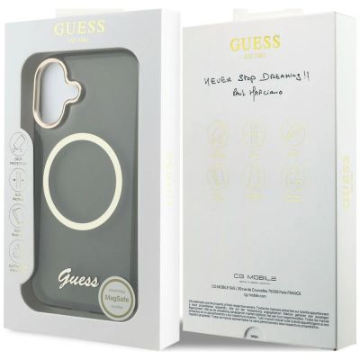 8. Guess IML Script Metal MagSafe Hülle für iPhone 17 - Schwarz