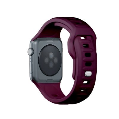 11. 3mk Silikon- Watch für Apple Watch 42 / 44 / 45 / 49 mm – Burgunderrot
