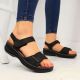 9. eVento W EVE223D schwarze Keilsandalen 