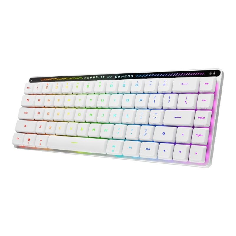 Gaming-Tastatur USB + Funk + Bluetooth QWERTZ Weiß ASUS ROG Falchion RX Low Profile
