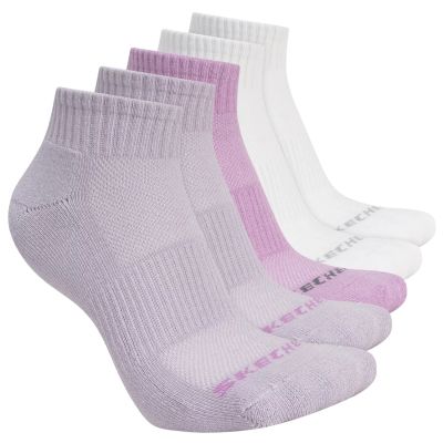 3. Skechers 5er-Pack Unisex 1/2 Frottee Viertelrund-Sneaker S602095-501 Lila 35-38