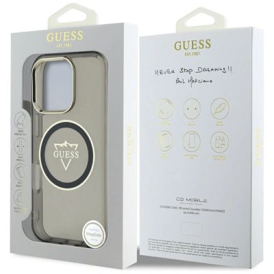 8. Guess IML Metal Mountain Logo MagSafe iPhone 16 Pro Hülle - Schwarz