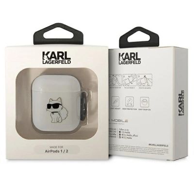 3. Karl Lagerfeld KLA2HNCHTCT Airpods 1/2 Abdeckung transparent Ikonik Choupette