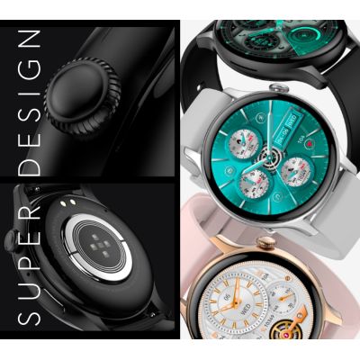 5. RUBICON RNCF10 Silber/Grau Damen-Smartwatch SMARUB238