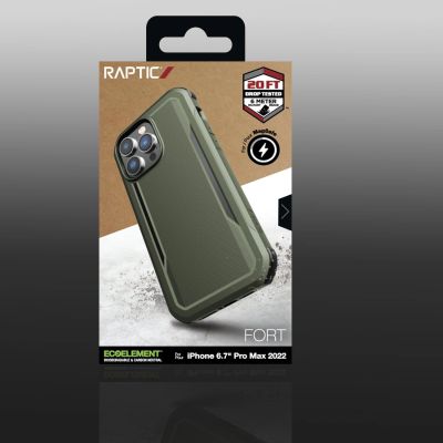 5. Raptic X-Doria Fort Case iPhone 14 Pro Max mit gepanzerter MagSafe-Hülle grün