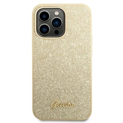 3. Guess Glitter Script Case für iPhone 14 Pro - Gold