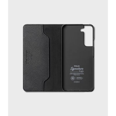 12. Ringke Folio Signature Flip Leather Case für Samsung Galaxy S22+ (S22 Plus) Schwarz (FSS118R262)