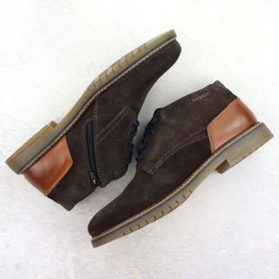 5. Bugatti Herren-Ankle-Boots aus schokoladenbraunem Wildleder, Modell 331-8373H-1400