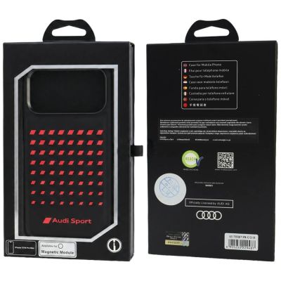 5. Audi Sport MagSafe-Hülle aus Kunstleder für iPhone 18 Pro Max / 17 Pro Max – Schwarz