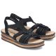 3. Schwarze Damen-Sandalen mit elastischem Riemen, Modell Rieker 62969-00