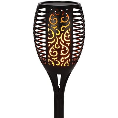 15. Solar-Taschenlampe mit tanzenden Flammen, 3-in-1, 10 x 10 x 86 cm, 12 LEDs