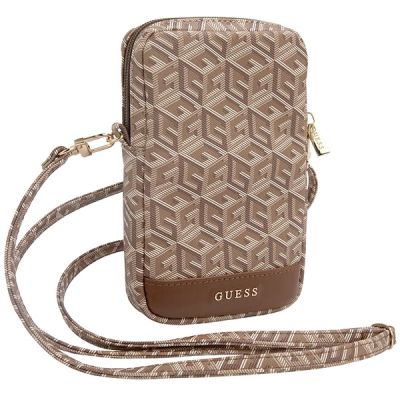 3. Guess Zip GCube Bottom Stripe Handytasche – braun