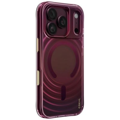 Uniq Coehl Vela Magnetische Ladehülle für iPhone 18 Pro / 17 Pro – Burgunderrot