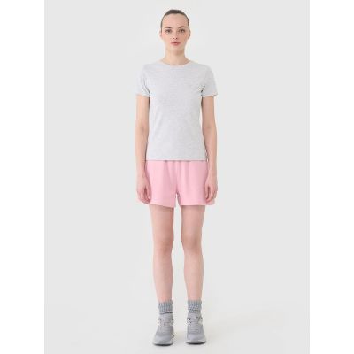 3. Schmal geschnittenes, einfarbiges Damen-T-Shirt 4F 4FWMM00TTSHF2673-27M