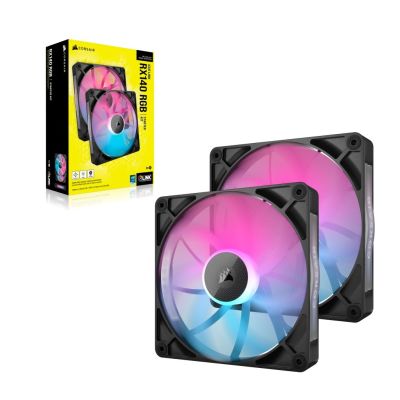 2. Corsair iCUE LINK RX140 RGB Computergehäuselüfter 14 cm Schwarz 2 Stück.